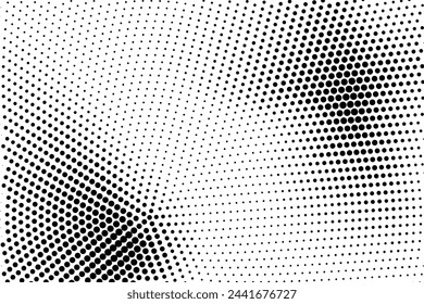 Fondo punteado de semitonos. Puntos negros en estilo moderno sobre un fondo blanco. Ilustración vintage para el concepto de diseño. Textura moderna. Textura estilo lunar.