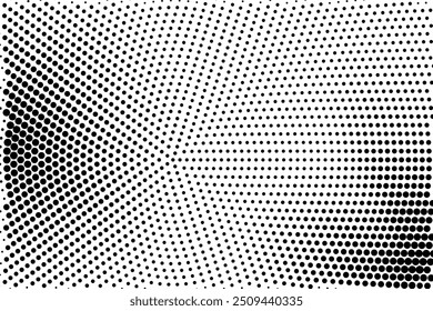 Halftone dotted background. Black dots in modern style on a white background. Vintage illustration for design concept. Modern texture. Polka dot style texture.