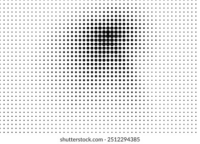 Halftone dotted background. Black dots in modern style on a white background. Vintage illustration for design concept. Modern texture. Polka dot style texture.