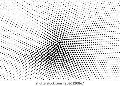 Halftone dotted background. Black dots in modern style on a white background. Vintage illustration for design concept. Modern texture. Polka dot style texture.