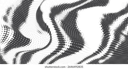 Halftone dotted background. Black dots in modern style on a white background. Vintage illustration for design concept. Modern texture. Polka dot style texture.