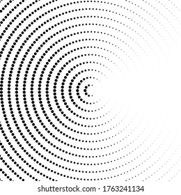 Halftone dotted background in circle form. Circle dots isolated on the white background. Vector