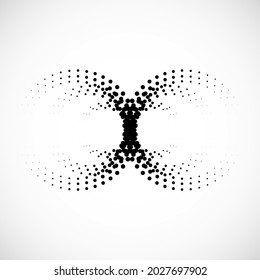 Halftone dotted background in circle form. Circle dots isolated on the white background, round logo. Vector