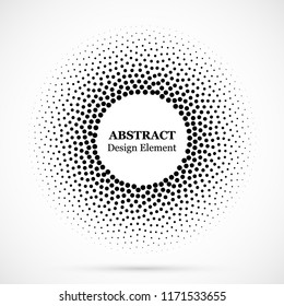 Halftone Dotted Background Circularly Distributed. Halftone Effect Vector Pattern. Circle Dots Isolated On The White Background.