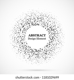 Halftone dotted background circularly distributed. Halftone effect vector pattern. Circle dots isolated on the white background.