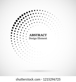 Halftone dotted background circularly distributed. Halftone effect vector pattern. Circle dots isolated on the white background.