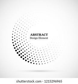 Halftone dotted background circularly distributed. Halftone effect vector pattern. Circle dots isolated on the white background.