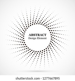 Halftone dotted background circularly distributed. Halftone effect vector pattern. Circle dots isolated on the white background.Border logo icon. Draft emblem for your design.
