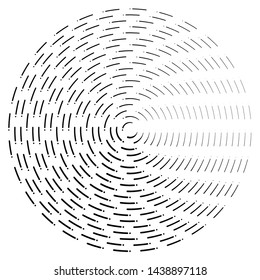 Halftone dotted background circularly distributed. Halftone effect vector pattern. Circle dots isolated on the white background.