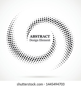 Halftone dotted background circularly distributed. Halftone effect vector pattern.Circle dots isolated on white background. Isolated circle dots vector texture.