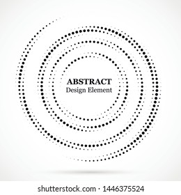 Halftone dotted background circularly distributed. Halftone effect vector pattern.Circle dots isolated on white background. Isolated circle dots vector texture.