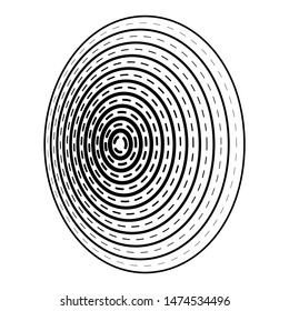 Halftone dotted background circularly distributed. Line effect vector pattern. Circle dots isolated on the white background.