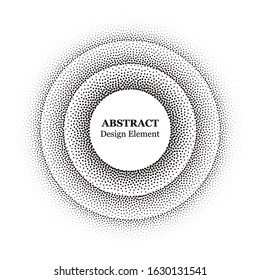 Halftone dotted background circularly distributed. Halftone effect vector pattern. Circle dots isolated on the white background.