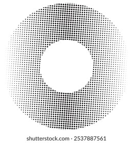 Halftone dotted background circularly distributed. Halftone texture. Dotted backdrop. vector illustration