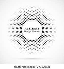 Halftone dotted background circularly distributed  Halftone effect vector pattern  Circle dots isolated the white background 