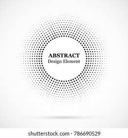 Halftone dotted background circularly distributed. Halftone effect vector pattern. Circle dots isolated on the white background.