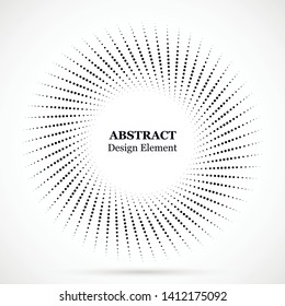 Halftone dotted background circularly distributed.Halftone effect vector pattern.Circle dots.Border logo icon.Emblem for your design.