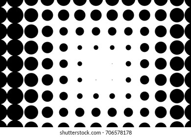 Halftone dotted background. Comic patter. Pattern with small circles, dots, design element for web banners, posters, cards, wallpapers, backdrops, sites. Black and white color. Vector illustration