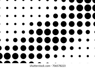 Halftone dotted background. Comic patter. Pattern with small circles, dots, design element for web banners, posters, cards, wallpapers, backdrops, sites. Black and white color. Vector illustration 