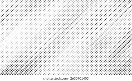 Halftone dotted background. Halftone effect vector pattern. Circle dots background. Diagonal line effect background. Vector illustration.