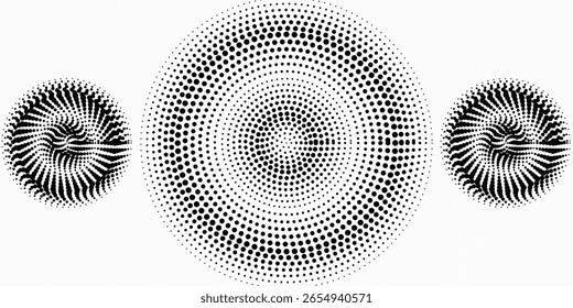 Halftone dotted background. Halftone effect vector pattern. Circle dotHalftone dot circle, Abstract grunge halftone circles textured. vector illustration isolated on white background.