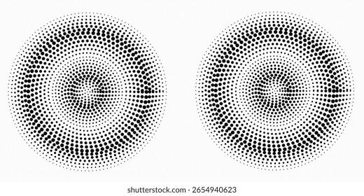 Halftone dotted background. Halftone effect vector pattern. Circle dotHalftone dot circle, Abstract grunge halftone circles textured. vector illustration isolated on white background.