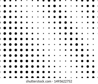 Halftone dotted background. Pattern with small circles, dots, design element for web banners, posters, cards, wallpapers, backdrops, sites. Black and white color. Vector illustration