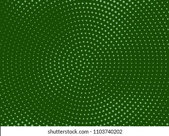 Halftone dotted background. Pop art style. Pattern with small circles, dots, design element for web banners, posters, cards, wallpapers, backdrops, sites. Green color. Vector illustration
