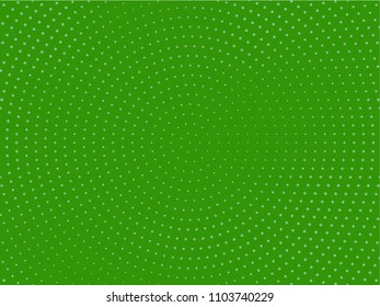 Halftone dotted background. Pop art style. Pattern with small circles, dots, design element for web banners, posters, cards, wallpapers, backdrops, sites. Green color. Vector illustration
