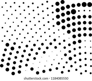 Halftone dotted background. Pop art style. Retro pattern with circles, dots, design element for web banners, posters, cards, Wallpaper, backdrops, sites. Black and white color. Vector illustration