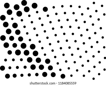 Halftone dotted background. Pop art style. Retro pattern with circles, dots, design element for web banners, posters, cards, Wallpaper, backdrops, sites. Black and white color. Vector illustration