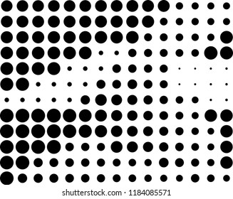 Halftone dotted background. Pop art style. Retro pattern with circles, dots, design element for web banners, posters, cards, Wallpaper, backdrops, sites. Black and white color. Vector illustration