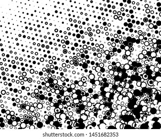 Halftone dotted background. Pop art style. Retro pattern with circles, dots, design element for web banners, posters, cards, Wallpaper, backdrops, sites. Black and white color. Vector illustration