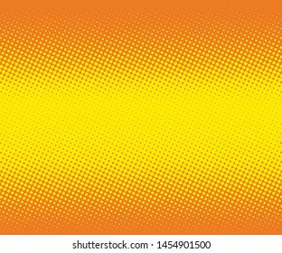 Halftone dotted background. Pop art style. Pattern with small circles, dots, design element for web banners, posters, cards, wallpapers, backdrops, sites. Yellow and orange. Vector illustration