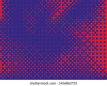 Halftone dotted background. Pop art style. Retro pattern with circles, dots, design element for web banners, posters, cards, Wallpaper, backdrops, sites. Vector illustration