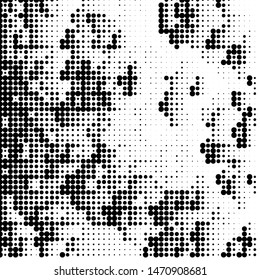 Halftone dotted background. Pop art style. Pattern with small circles, dots, design element for web banners, posters, cards, wallpapers, backdrops, sites. Black and white color. Vector illustration
