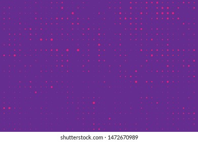 Halftone dotted background. Pop art style. Pattern with small circles, dots, design element for web banners, posters, cards, wallpapers, backdrops, sites. Pink, purple color. Vector illustration