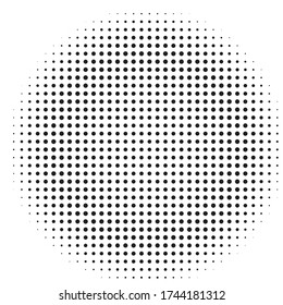 El fondo está salpicado de semitono. Estilo de arte pop. Patrón retro con círculos, puntos, elemento de diseño para banners web, afiches, tarjetas, fondos de pantalla, sitios web. Color blanco y negro. Ilustración del vector