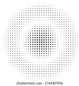 Halftone hat den Hintergrund gepunktet. Pop Art Stil. Retromuster mit Kreisen, Punkten, Designelement für Webbanner, Poster, Karten, Wallpaper, Backdrops, Seiten. Schwarz-Weiß-Farbe. Vektor-Abbildung