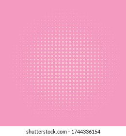El fondo está salpicado de semitono. Estilo de arte pop. Patrón retro con círculos, puntos, elemento de diseño para banners web, afiches, tarjetas, fondos de pantalla, sitios web. Color rosa. Ilustración del vector
