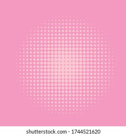 El fondo está salpicado de semitono. Estilo de arte pop. Patrón retro con círculos, puntos, elemento de diseño para banners web, afiches, tarjetas, fondos de pantalla, sitios web. Color rosa. Ilustración del vector
