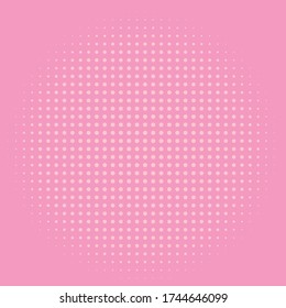 Halftone dotted background. Pop art style. Retro pattern with circles, dots, design element for web banners, posters, cards, Wallpaper, backdrops, sites. Pink color. Vector illustration