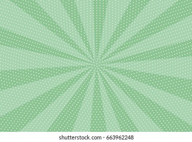 Halftone dotted background. Pop art style. Pattern with circles, dots. Radiating from the center starburst, sun burst rays, lines. Backdrop, design for web banners, Wallpaper,sites Vector illustration