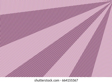 Halftone dotted background. Pop art style. Pattern with circles, dots. Radiating from corner starburst, sun burst rays, lines. Backdrop, design for web banners, Wallpaper,sites Vector illustration 