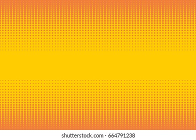 Halftone dotted background. Pop art style. Retro pattern with circles, dots, design element for web banners, posters, cards, Wallpaper, backdrops, sites. Yellow and orange color. Vector illustration