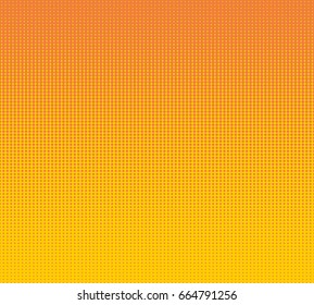 Halftone dotted background. Pop art style. Retro pattern with circles, dots, design element for web banners, posters, cards, Wallpaper, backdrops, sites. Yellow and orange color. Vector illustration