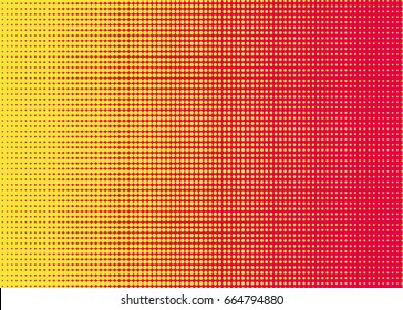 Halftone dotted background. Pop art style. Retro pattern with circles, dots, design element for web banners, posters, cards, Wallpaper, backdrops, sites. Pink and yellow color. Vector illustration