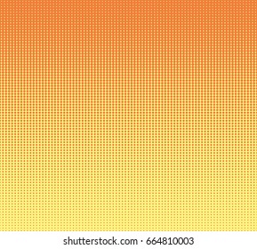 Halftone dotted background. Pop art style. Retro pattern with circles, dots, design element for web banners, posters, cards, Wallpaper, backdrops, sites. Yellow and orange color. Vector illustration