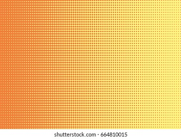 Halftone dotted background. Pop art style. Retro pattern with circles, dots, design element for web banners, posters, cards, Wallpaper, backdrops, sites. Yellow and orange color. Vector illustration