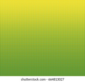 Halftone dotted background. Pop art style. Retro pattern with circles, dots, design element for web banners, posters, cards, Wallpaper, backdrops, sites. Green and yellow color. Vector illustration